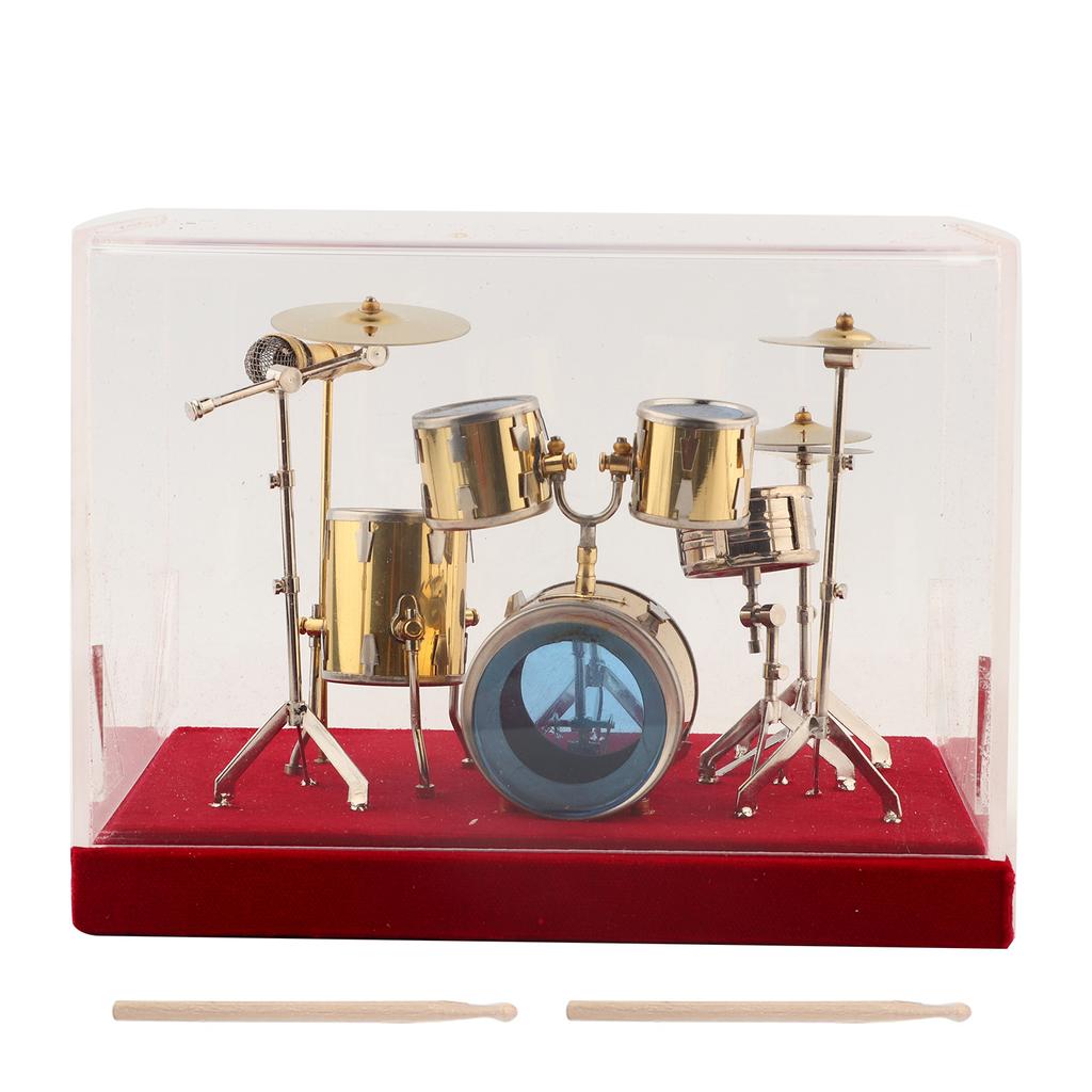 Miniatur-Musikinstrument Drum Set Modell Display Mini Ornamente Handwerk Wohnkultur (18cm)