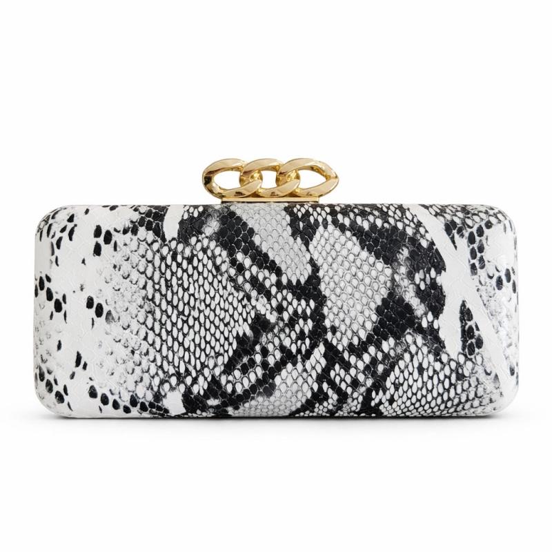 Vintage Schlangenprint Clutch Tasche für Damen Luxusmarke Handtaschen Elegante Schlangenlinien Crossbody Taschen Kette Party Clutch Geldbörse