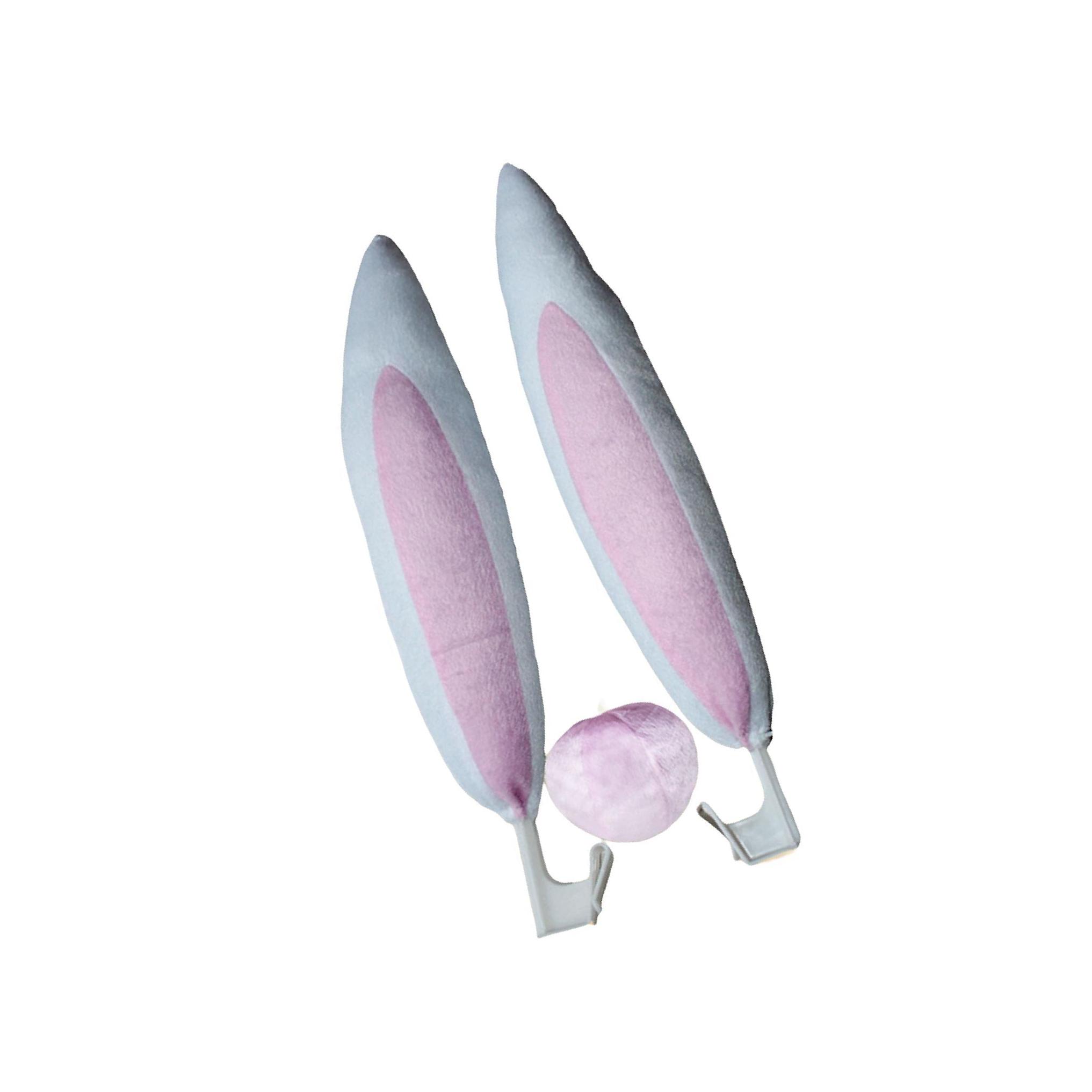 

Car Decoration Accessory Bunny Ears Set Nose Easy Installation Portable