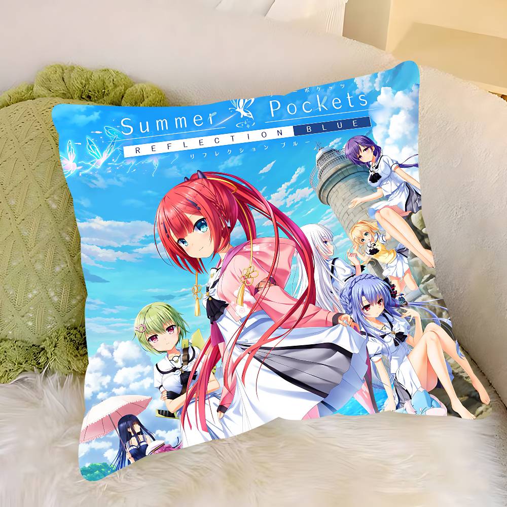 Anime S-Summer Pockets Pillow Case Removable Washable Cushion Cover – All-Season Soft Linen
