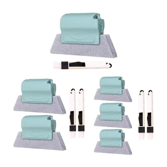 Window Track Cleaning Brush Set Hand-held Window Groove Cleaner Brushes Dual-Sided Design Replaceable Sponge Cleaning Brush