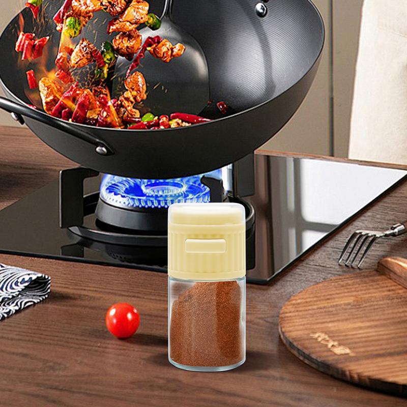 Portable Pepper Shaker Precise Quantitative Seasoning Bottle Powder Sugar Shaker Precise Quantitative Push Type Travel Salt