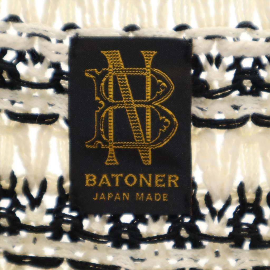 BATONER Border Pattern Long sleeve knit 1 Ivory Women Used