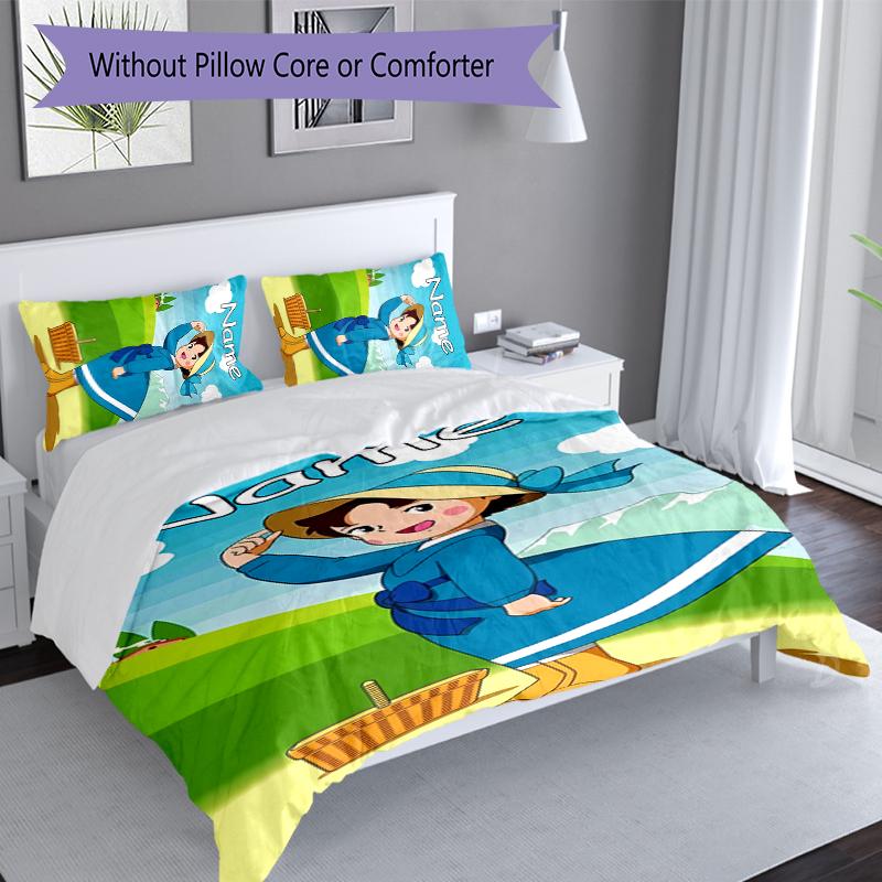 3pcs Custom Name Heidi Set,Includes 1 Duvet Cover and 2 Pillowcases,All-season Bedroom Decor