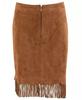 Handmade Casual Stylish Tan Women's Suede Leather Fringe Skirt Genuine Lambskin