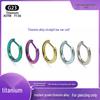G23 Titanium Alloy Ear Cuff: 1.2mm Thick Straight Bar Hoop with D-shaped Buckle for Comfortable Wear During Sleep.