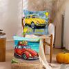 Watercolor Car Cushion Cover Silky Short Plush DoubleSided Printed Pillow Case for Sofa All Seasons Home Decor Gift