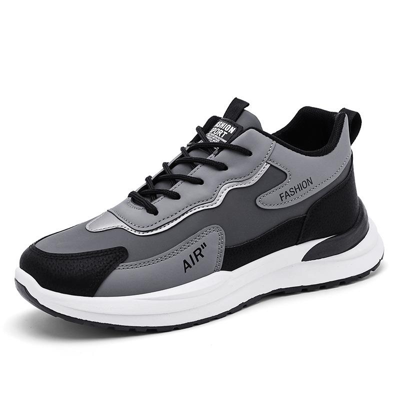 Men's Shoes New Trendy with Platform Loafers Sports Shoes Men's Casual Running Shoes Internet Celebrity Leather Dad Trendy Shoes