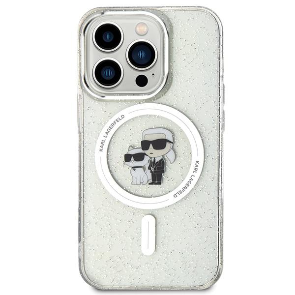 Karl Lagerfeld Klhmp15Lhgkcnot Iphone 15 Pro 6.1 Transparent Hardcase Karl&Choupette Glitter Magsafe