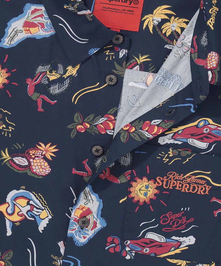 Syupeodeulai Palm Surf Hawaiian Shirt Navy