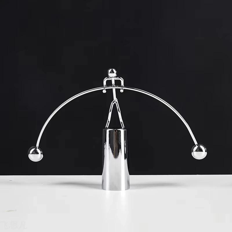 Creative Balance Ball Swing Fun Weightlifting Iron Does Not Fall The Small Man Decoration Tumbler