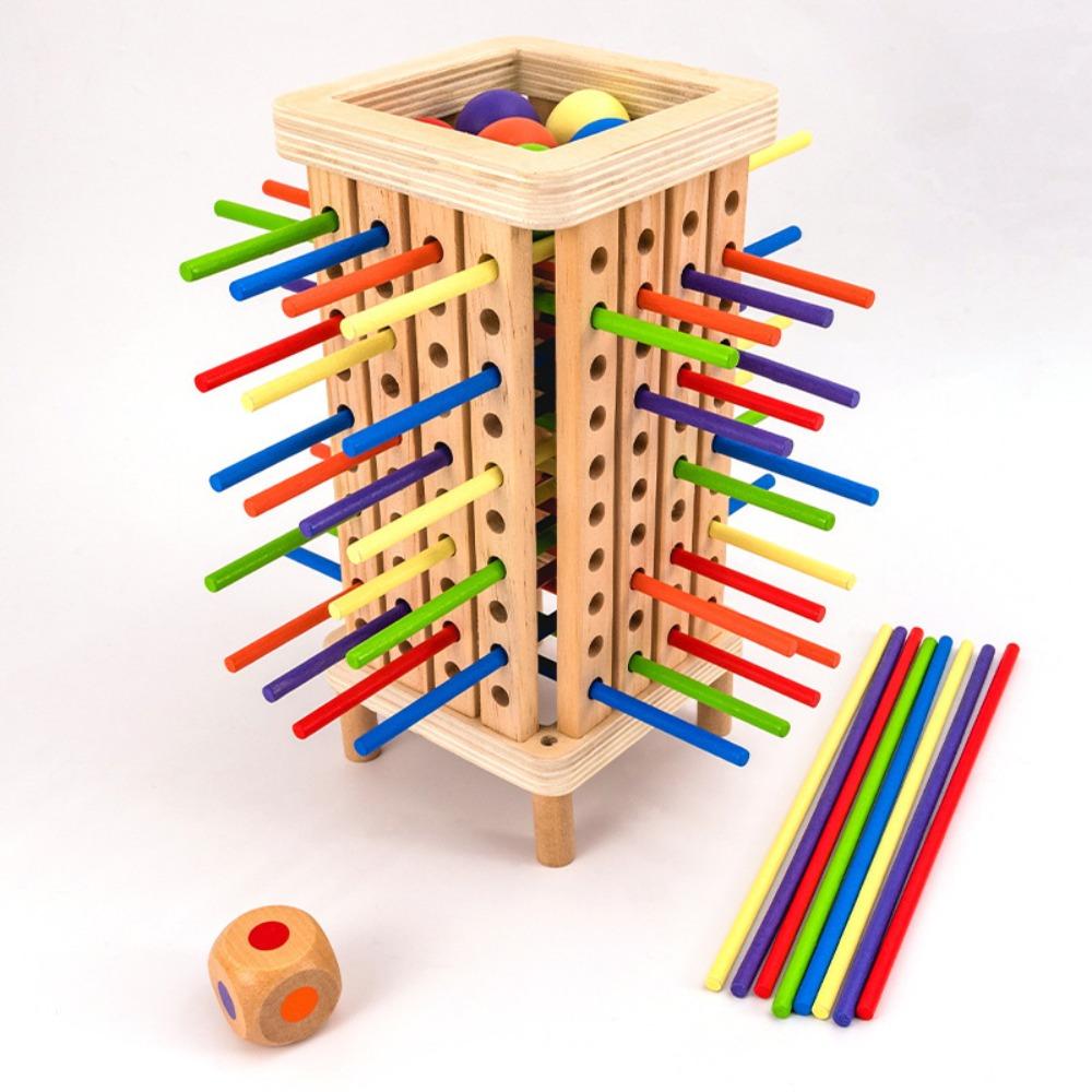 Early Education Wooden 3-in-1 Stick Game Color Cognition Parent-Child Board Game Concentration Balance ToyToy MHWJ-MMM0078