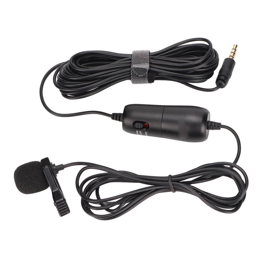 S2 Lavalier Microphone Professional Lapel Mic with 6.5mm Adapter for Recording Video Vlogs Podcasts Interviews
