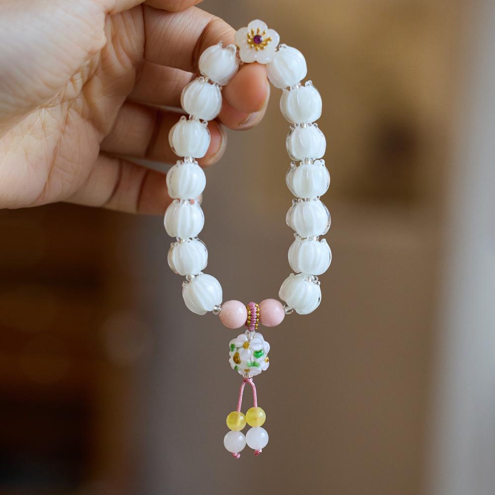 Temple-Style Fluorite Lion Bracelet - Ethnic Design for Women