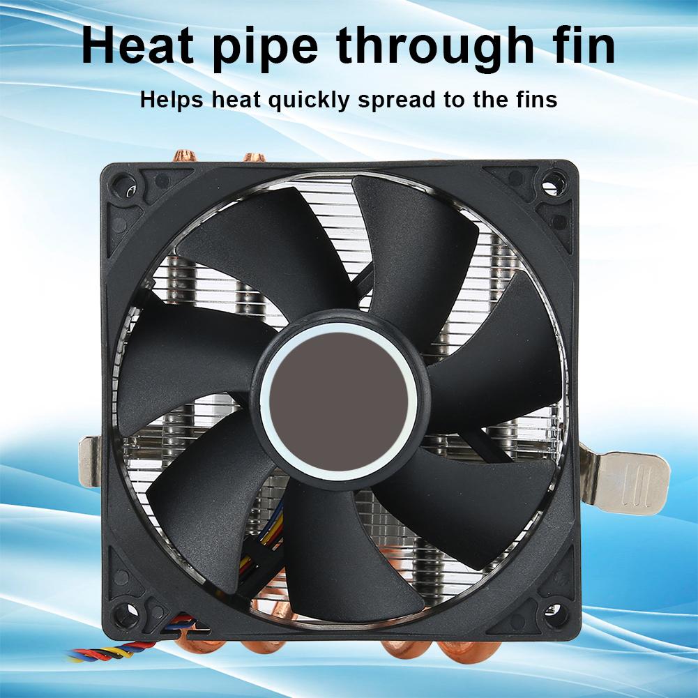 CPU Cooler Push Down Blow Down 4 Brass Pipe 4 Pin Non Light Black for AMD 775   1366   1155