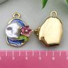 French Retro Enamel Flower Pendant: Light Luxury DIY Necklace & Hair Accessory