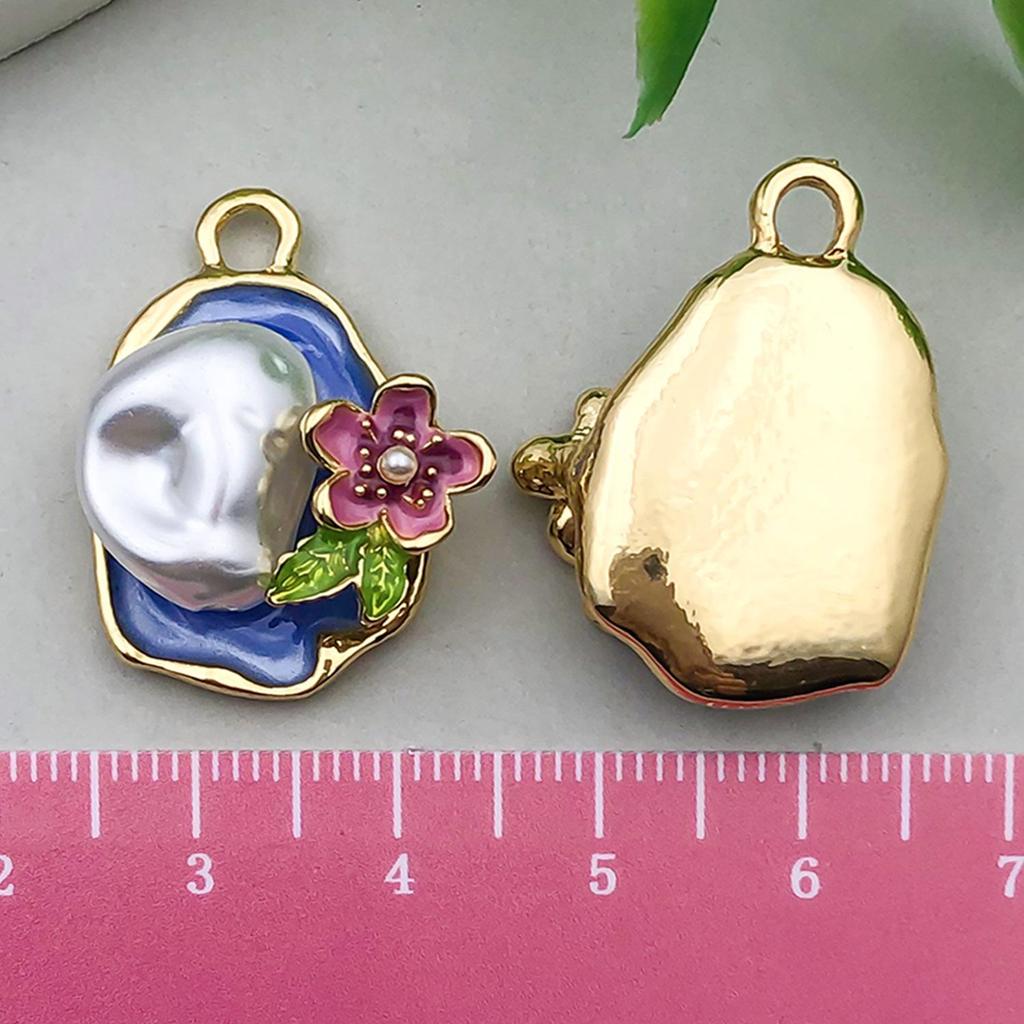 French Retro Enamel Flower Pendant: Light Luxury DIY Necklace & Hair Accessory
