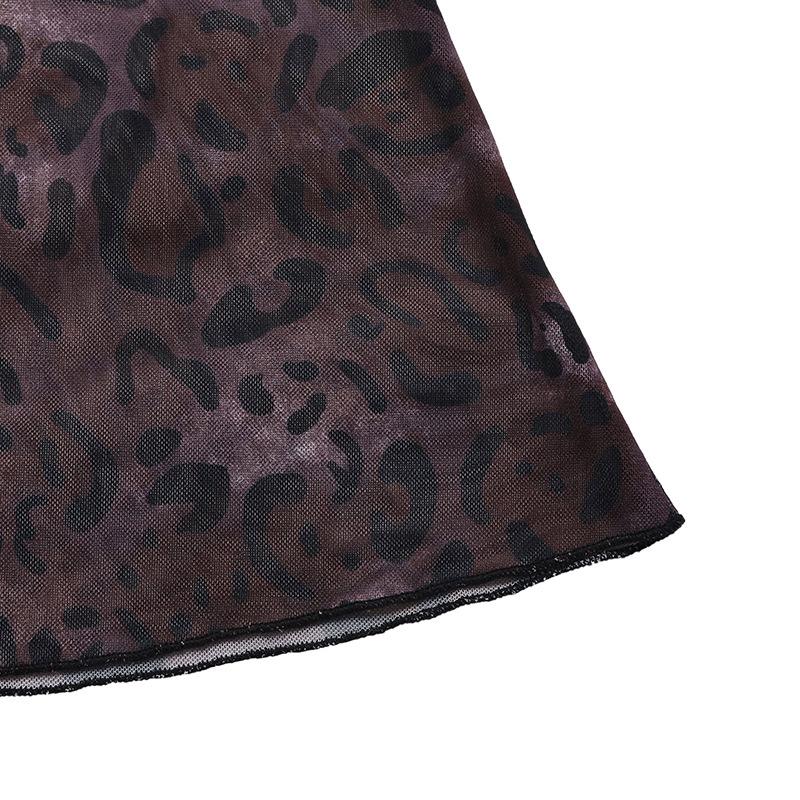 YYFS Women's Fashion Spring Fall Leopard Print Long Sleeve One Shoulder High Waist Casual Dresses