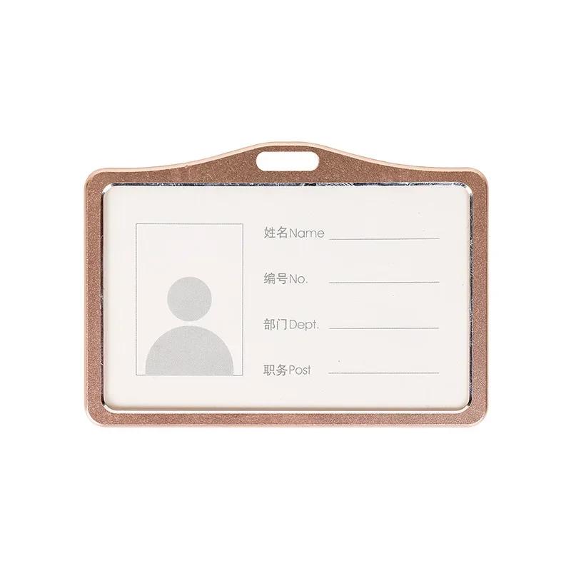 1 Pcs Aluminum Alloy Card Cover Case Bank Business Work Card Holder with ABS Retractable Badge Reel Credit ID Card Badge Bag