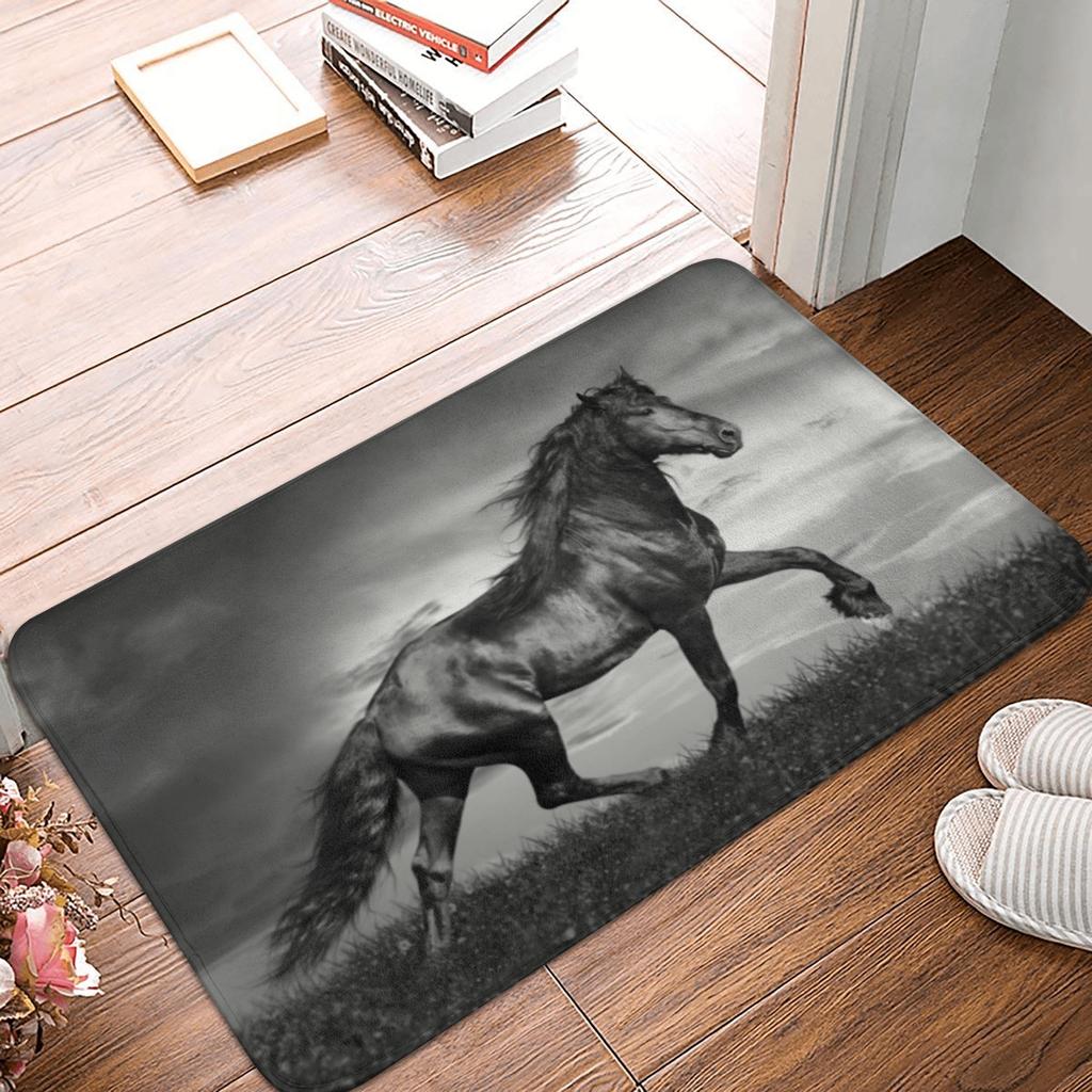 Horse Floor Door Kitchen Bathroom Mats Anti-Slip Outdoor Animal Doormat Living Room Entrance Rug Carpet Footpad