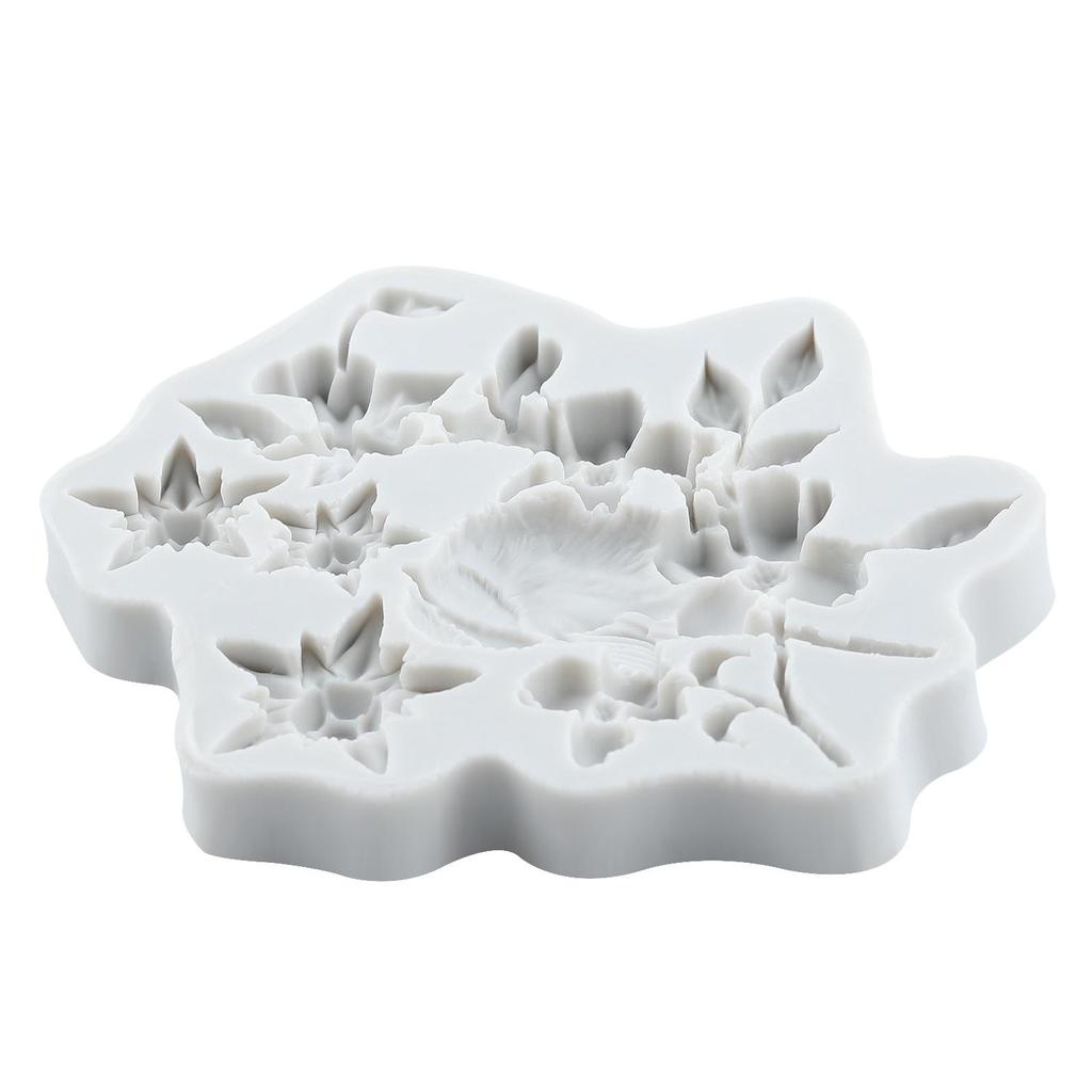 Magpie Silicone Mold Flower Twigs Fondant Molds Cake Decorating Tools Cupcake Topper Candy Resin Clay Chocolate Gumpaste Mold