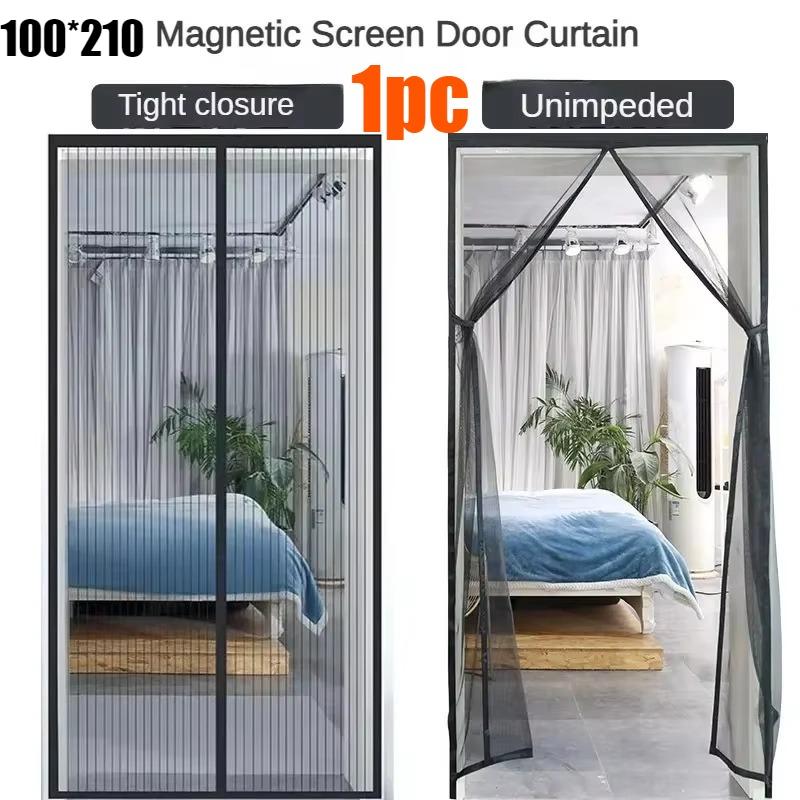 

Window Mosquito Curtain Gauze Window Screen Automatic Door Lock Home Ventilation Curtain Magnetic Mesh Cover Breathable Useful