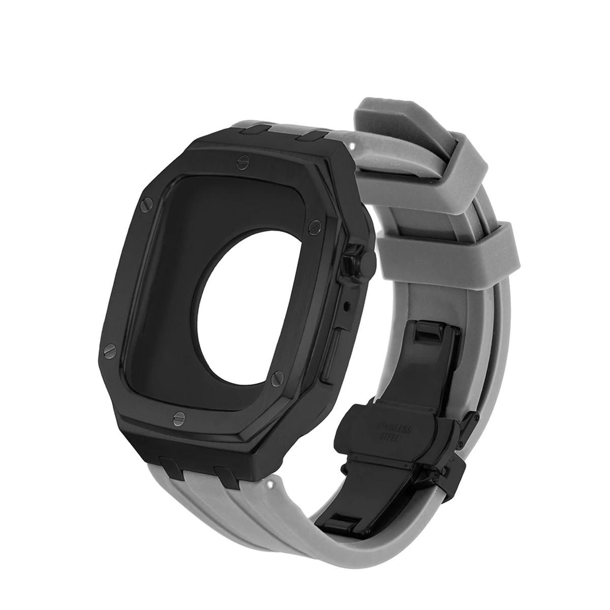 

Роскошный Модификационный Мод-Кит для Apple Watch 9 8 7 Чехол Ремешок 45 мм Металлическая Рамка Безеля для iwatch Серии 6 5 4 SE 44 мм Аксессуары 44MM