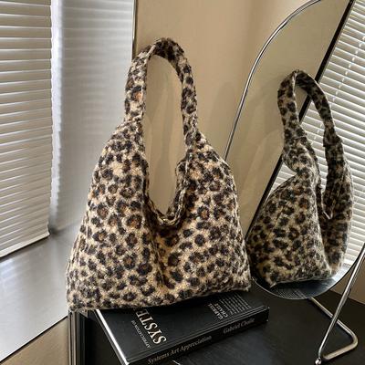 Korean Version of Lazy Wind Underarm Tote Bag Women's 2025 Winter New Simple Personality Large Capacity Shoulder Leopard Print Women's Bag