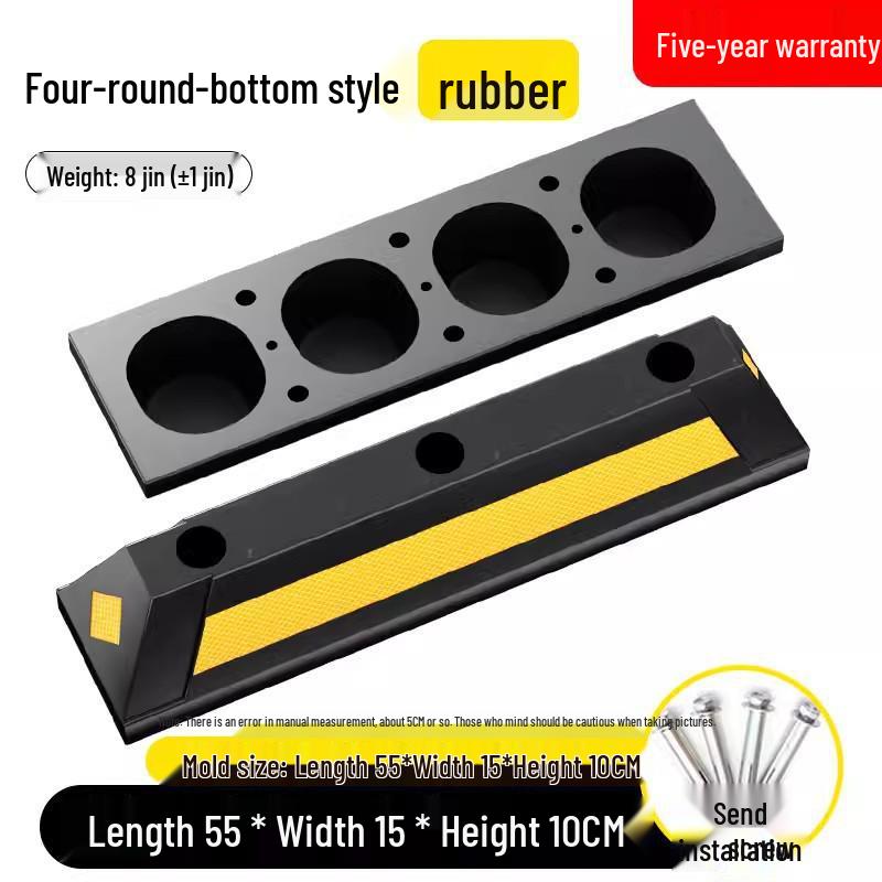 Rubber & Plastic Wheel Stopper: Parking Space, Garage, or Parking Lot Anti-collision Positioner.