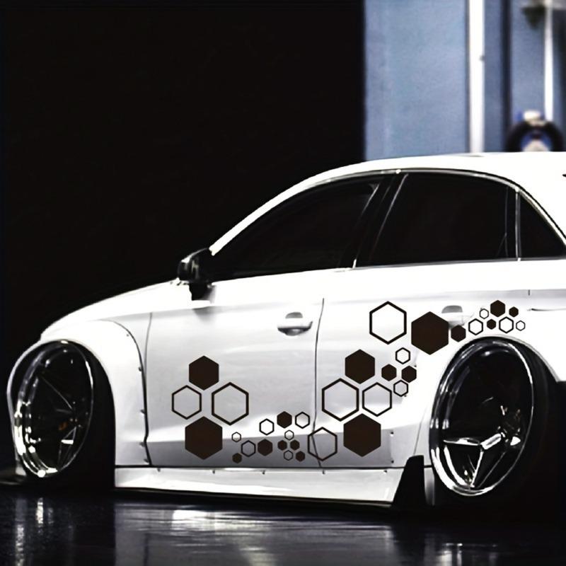 52 st Honeycomb Auto Vinyl Dekaler Stora och Små Kombinerade sexkantiga klistermärken DIY Bilkaross Cool Styling Öppen stil Dekoration