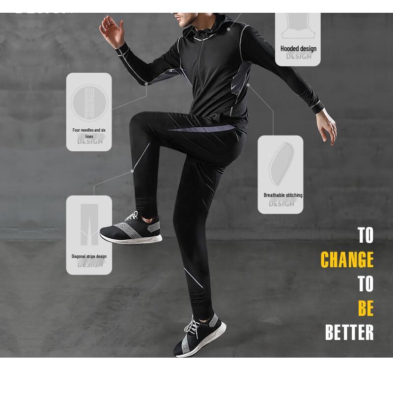 Men's Slim-fit 5-Piece Athletic Training Sportswear Set
