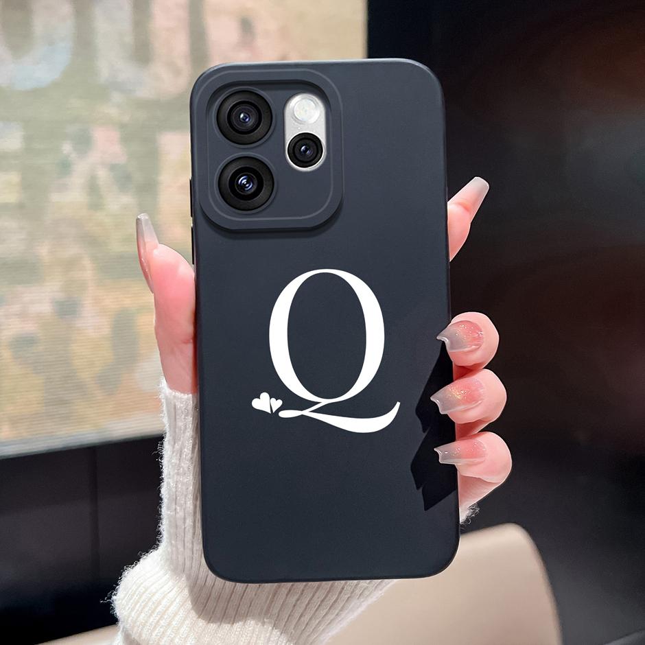 For Oppo Reno15 F Pro Case Simplicity Heart 26 Letters Shockproof Soft Liquid Silicone Cover For OppoReno15 15Pro Reno15F Fundas