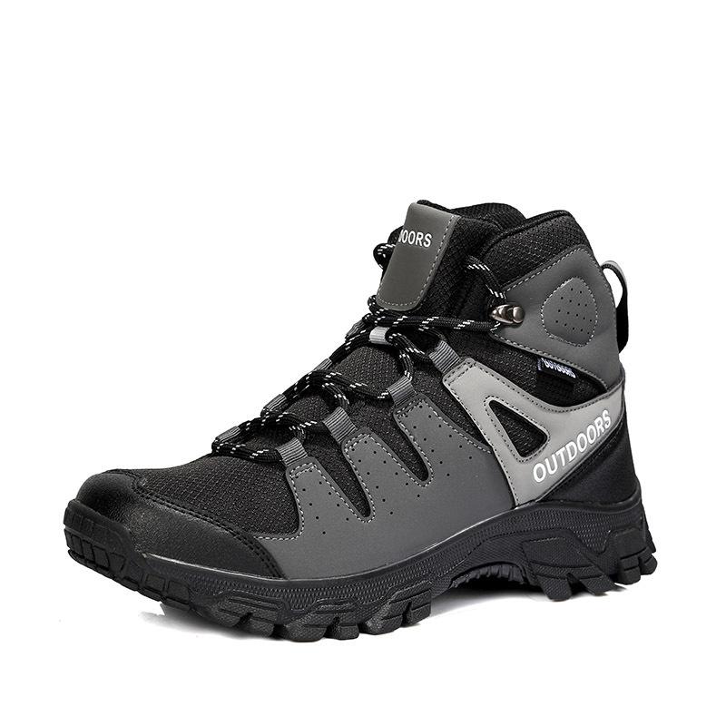 New Autumn High-top Outdoor Shoes, Non-slip and Wear-resistant Hiking Shoes, Platform-soled Leisure Travel Men's Shoes