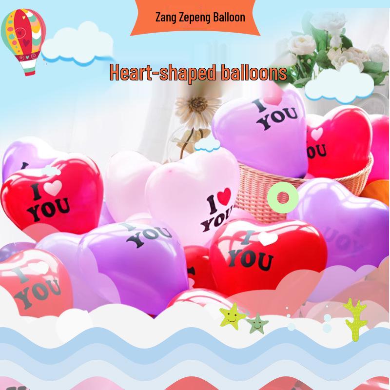 10-Inch Heart-Shaped Latex Balloons for Weddings, Birthdays, Festivals, and Venue Decorations