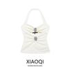 Fashion Wind 2024 New Fall Women's Clothing Stylish Easiest for Match Shell Inlaid Hanging Collar Tops 4764010