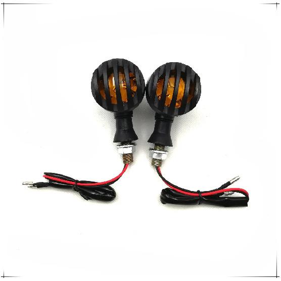 2/4 PCS Motorcycle Plastic Retro Grill Bullet Flasher Amber Turn Signal Indicator Light Lamp For Kawasaki Harley Honda Suzuki