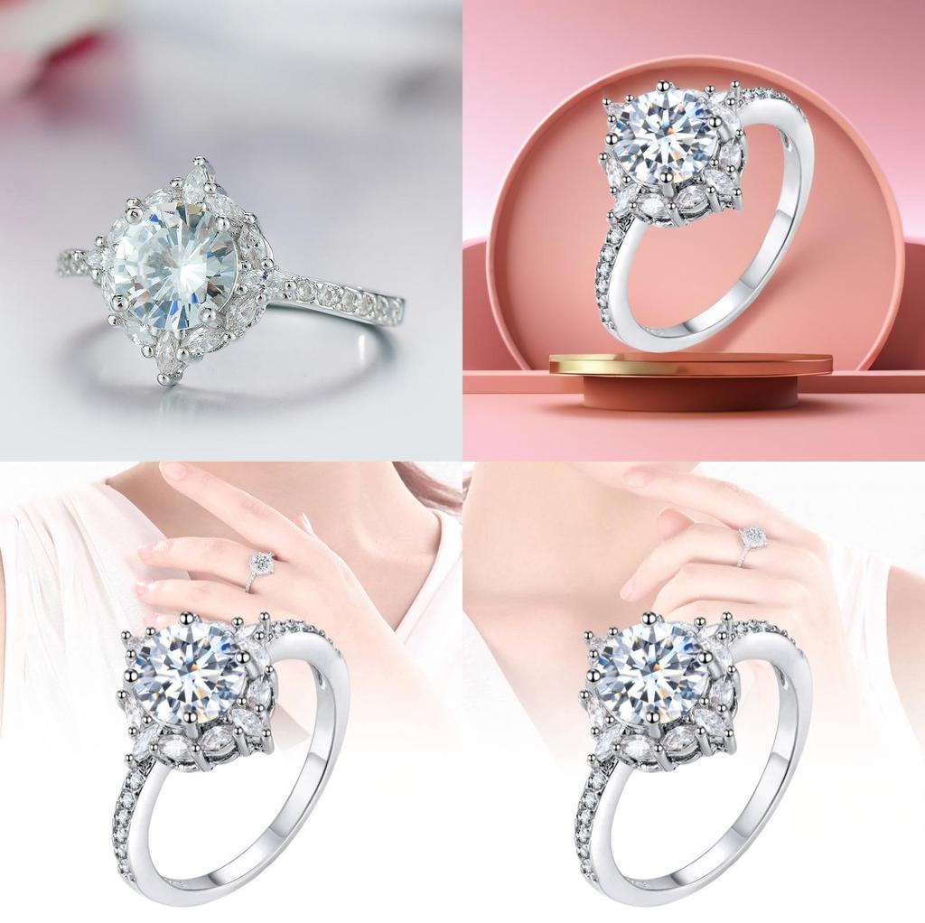 Luxurious Brass And White Steel Ring Stunning European Style Jewelry