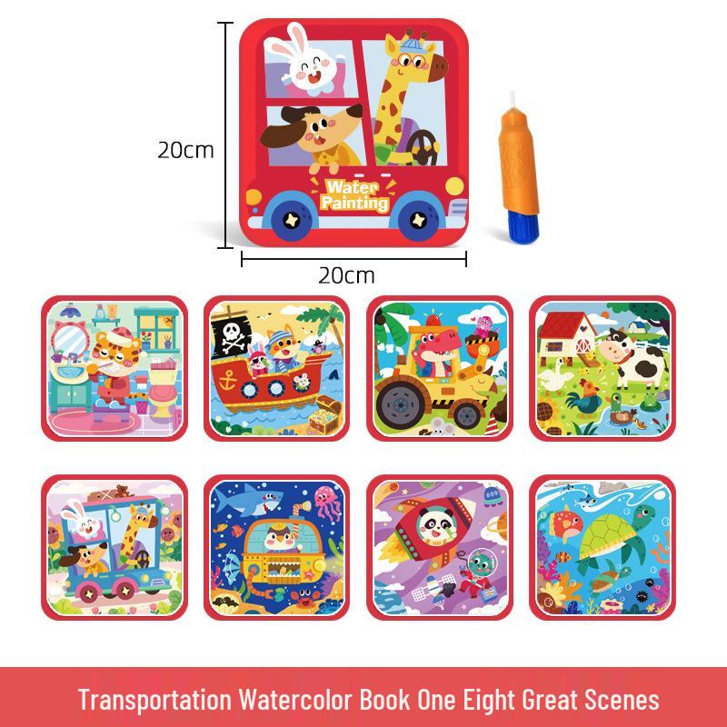 Wiederverwendbares magisches Wasser-Malbuch für Kinder - Früherziehung und ruhiges Aktivitätsspielzeug