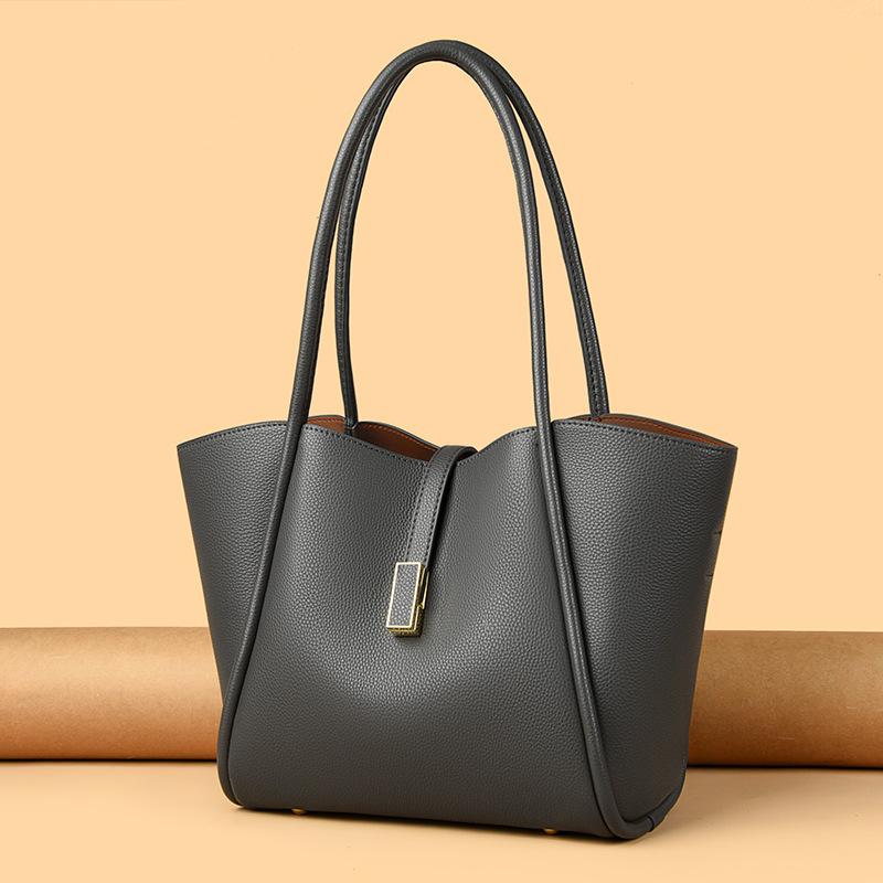 Retro Texture Tote Bag, Simple and Versatile, Fashionable Shoulder Bag, High-end Sense, Large Capacity Vegetable Basket Handbag