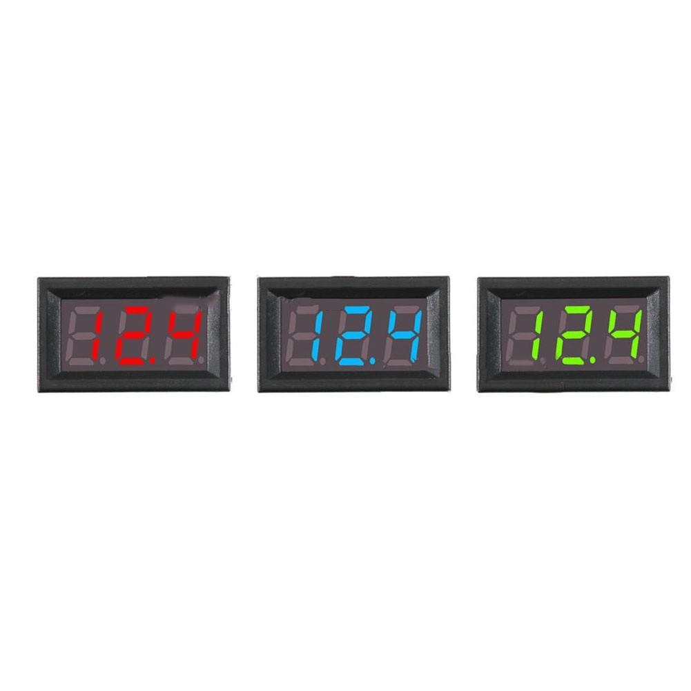 Zuverlässiges 2-zeiliges LED-Voltmeter Gleichspannungsbereich 4 5 V 30 V Rot Blau Grün Anzeige