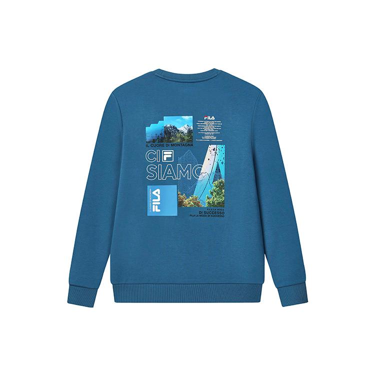 New FILA Sweatshirt Men's Mystic Blue F11M248202FDB