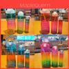 Plastic Cup Set Large Capacity Sports Water Bottle With Straws For Outdoor Fitness And Travel