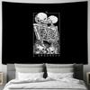 Gothic Tapestry Wall Hanging Dark Academia Decor Halloween Aesthetic Skull Art Romantic Gothic Spooky Home Decor Bedroom Wall Ar