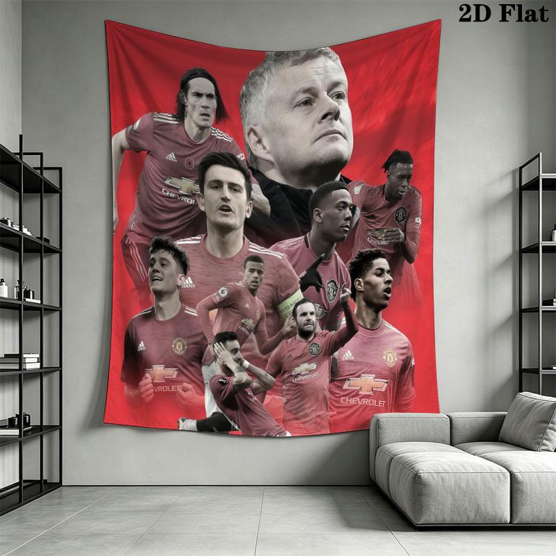 Retro MUFC CanvasWall Hanging Printed Fabric Blanket Decorative Tapestries for Bedroom Living Room Home Decor