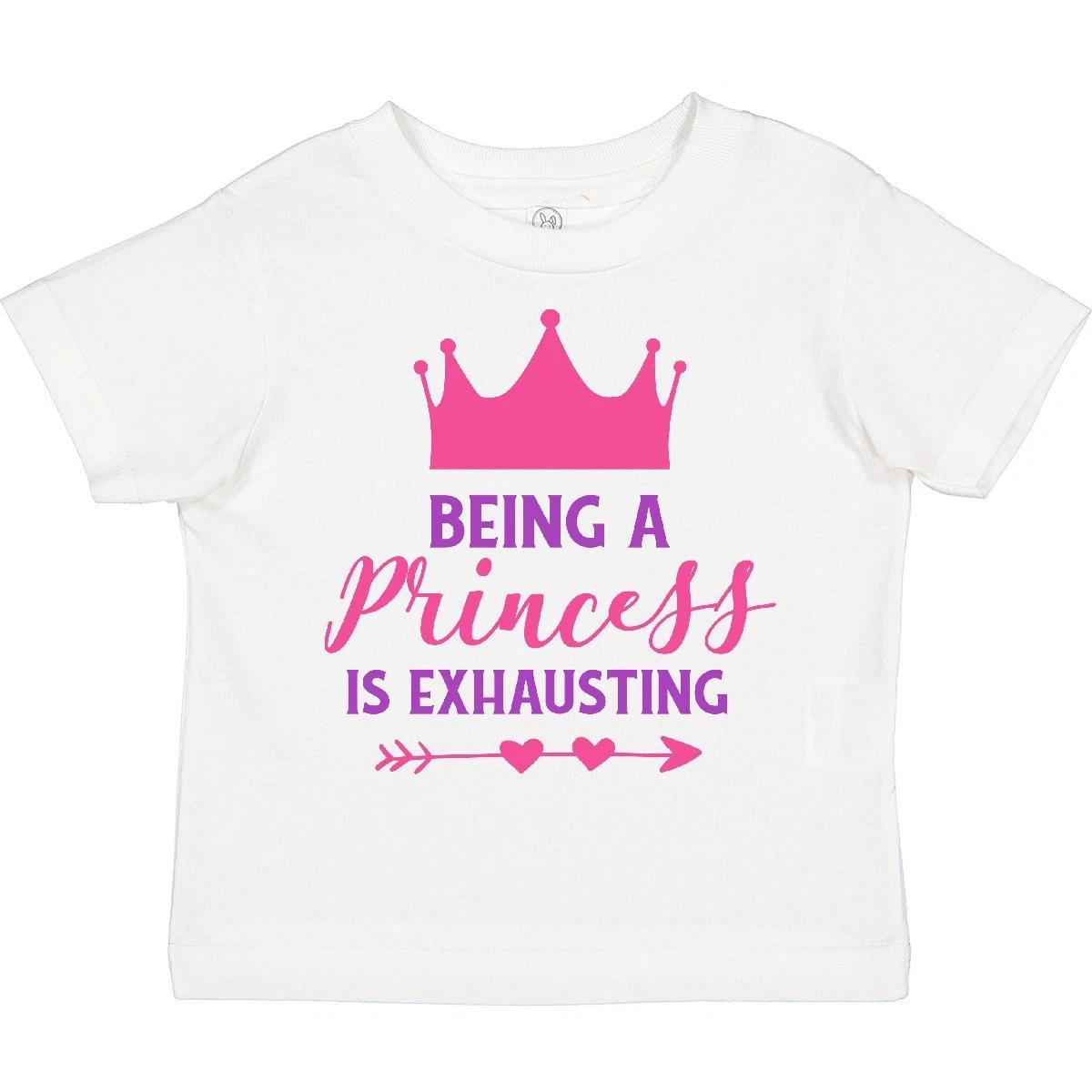 Inktastic Being A Princess Is Exhausting, Crown, Hearts Toddler kids boys T-Shirt Little 100