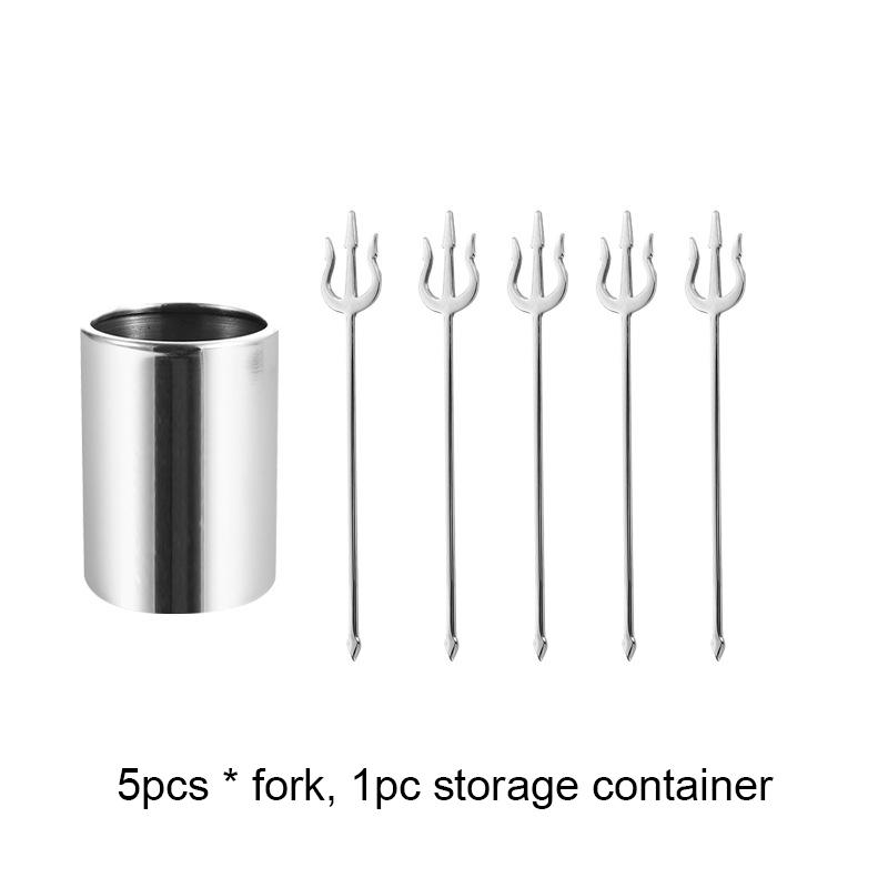 

5 шт./набор вилка для фруктов Harpoon Sea King вилка для торта кухонные принадлежности красивая десертная вилка антикоррозийная 5 цветов