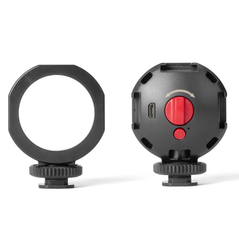 Manjike Portable Aluminum Phone Cage with Light and Mic for Live Streaming