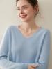 Women's V-neck Cashmere Knit Sweater - Versatile Autumn/Winter Warm Base Layer