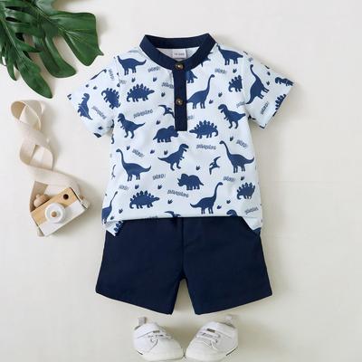 Toddler Boy Clothes Little Boys Summer Outfits Short Sleeve Clothing Dinosaur T-Shirt & Shorts Sets