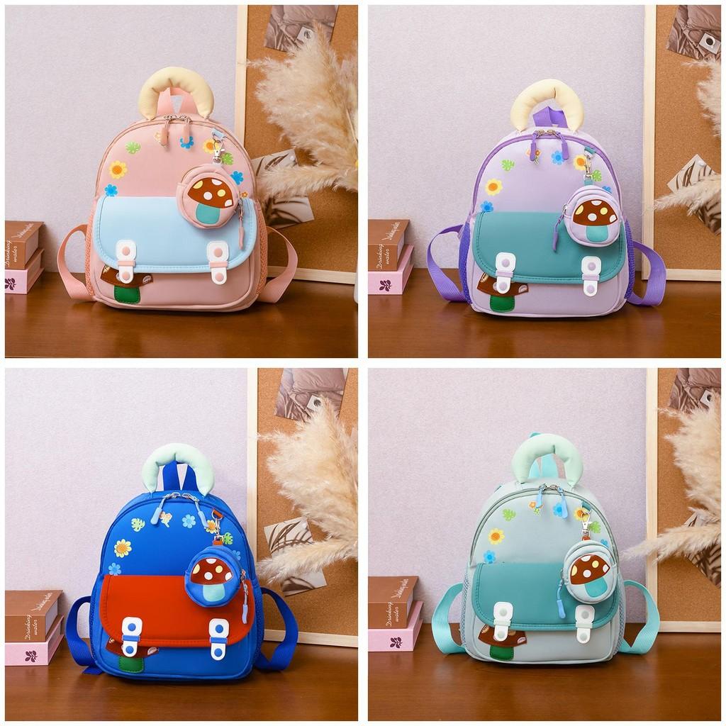 Small Mushroom Childrens Backpack For Preschoolers With Lightweight Nylon Material And Comfortable Straps